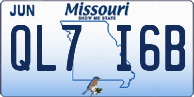 MO license plate QL7I6B