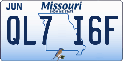 MO license plate QL7I6F