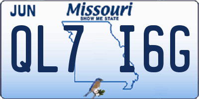 MO license plate QL7I6G