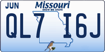 MO license plate QL7I6J