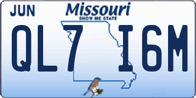 MO license plate QL7I6M