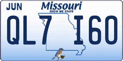 MO license plate QL7I6O