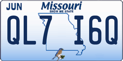 MO license plate QL7I6Q
