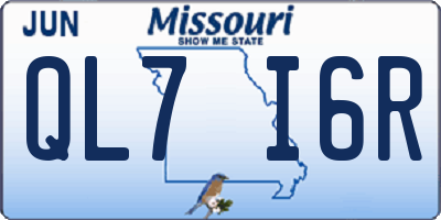MO license plate QL7I6R