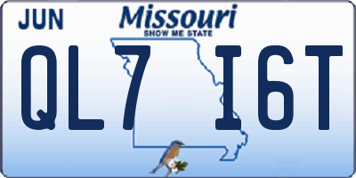MO license plate QL7I6T