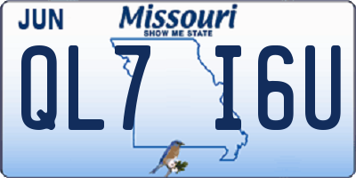 MO license plate QL7I6U