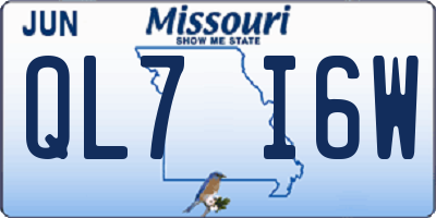 MO license plate QL7I6W