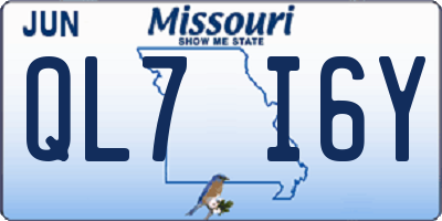 MO license plate QL7I6Y