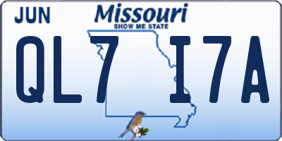 MO license plate QL7I7A