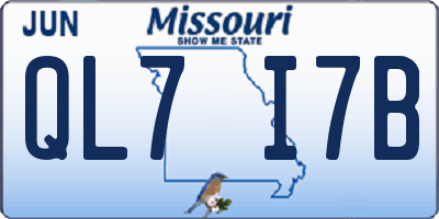 MO license plate QL7I7B