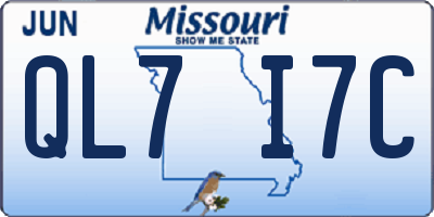 MO license plate QL7I7C