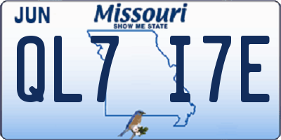 MO license plate QL7I7E