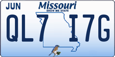 MO license plate QL7I7G