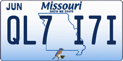 MO license plate QL7I7I