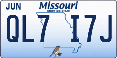 MO license plate QL7I7J