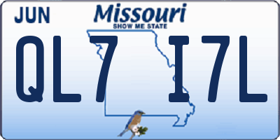 MO license plate QL7I7L