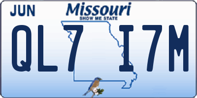 MO license plate QL7I7M