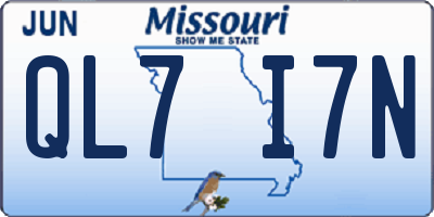 MO license plate QL7I7N