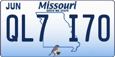 MO license plate QL7I7O