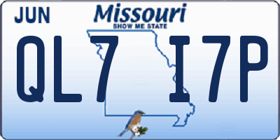 MO license plate QL7I7P