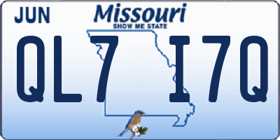 MO license plate QL7I7Q