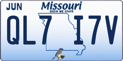 MO license plate QL7I7V