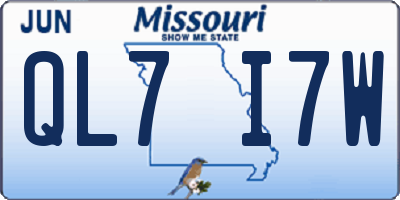 MO license plate QL7I7W