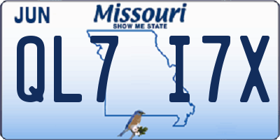 MO license plate QL7I7X