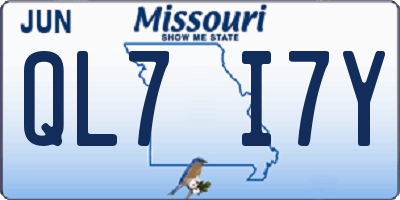 MO license plate QL7I7Y