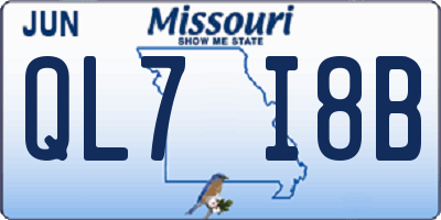 MO license plate QL7I8B