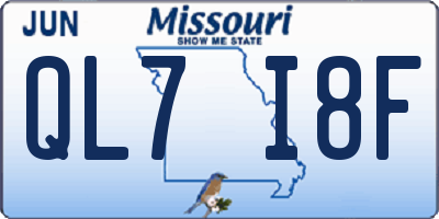 MO license plate QL7I8F