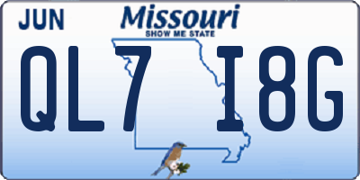 MO license plate QL7I8G