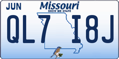 MO license plate QL7I8J