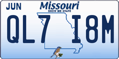 MO license plate QL7I8M