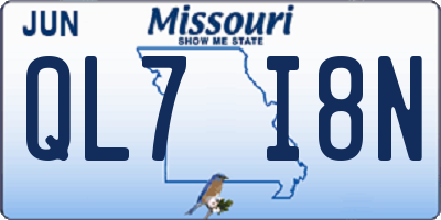 MO license plate QL7I8N