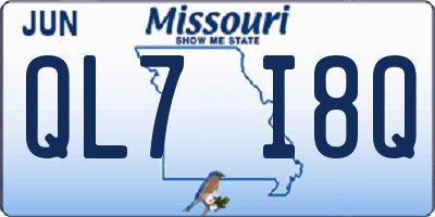 MO license plate QL7I8Q