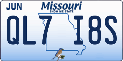 MO license plate QL7I8S