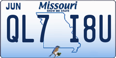 MO license plate QL7I8U