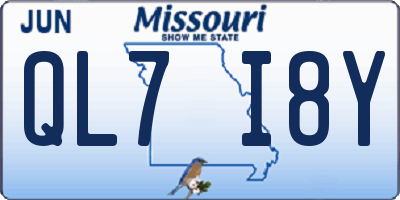 MO license plate QL7I8Y