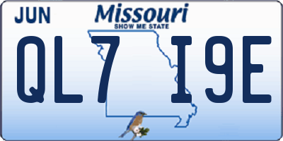 MO license plate QL7I9E