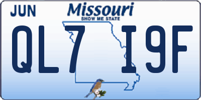 MO license plate QL7I9F