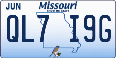 MO license plate QL7I9G