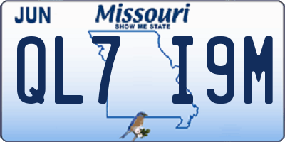 MO license plate QL7I9M