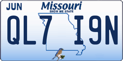 MO license plate QL7I9N