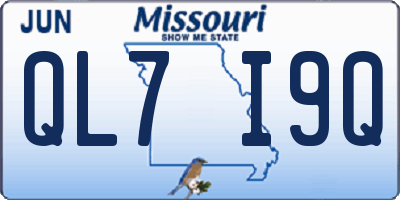 MO license plate QL7I9Q