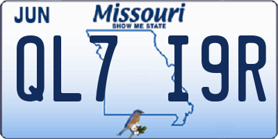 MO license plate QL7I9R