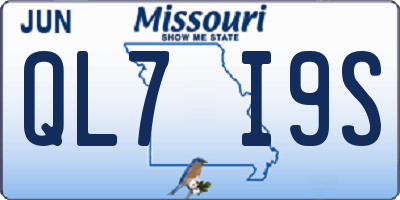 MO license plate QL7I9S