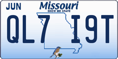 MO license plate QL7I9T