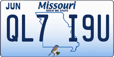 MO license plate QL7I9U