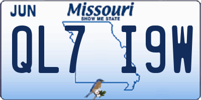 MO license plate QL7I9W